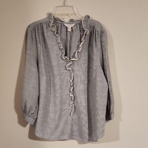 LC Lauren Conrad Ruffled Striped Blouse